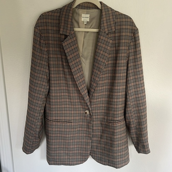 Ellison Houndstooth Lightweight Oversized Blazer Size Small - Picture 1 of 7